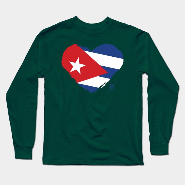 I love my country. I love Cuba. I am a patriot. In my heart, there is always the flag of Cuba Long Sleeve T-Shirt by ArtProjectShop